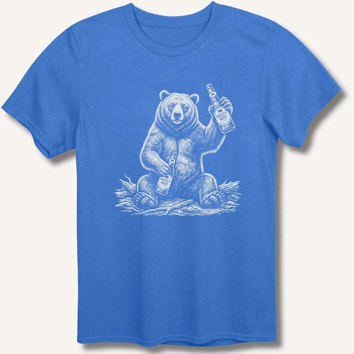 Grizzly Beer T-Shirt Gift For Bourbon Drinker