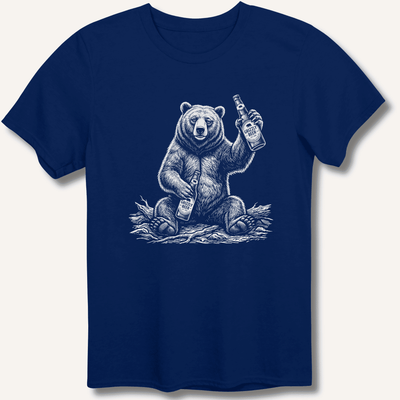 Grizzly Beer T-Shirt Gift For Bourbon Drinker