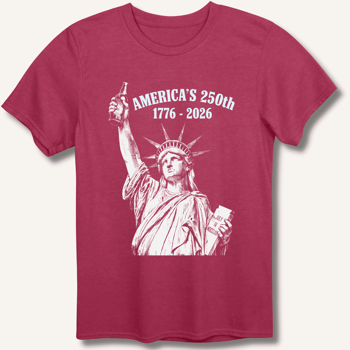 Lady Liberty's Beer Toast T-Shirt Gift For Bourbon Drinker