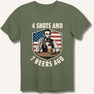 4 Shots and 7 Beers Ago T-Shirt Gift For Bourbon Drinker