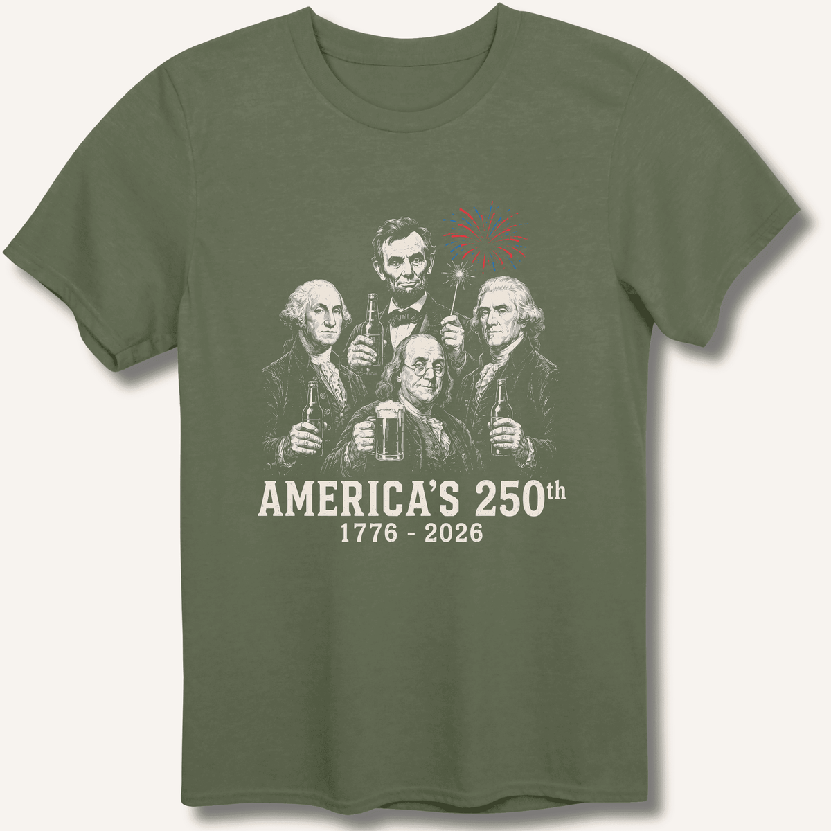 Founding Fathers 250th Beer T-Shirt Gift For Bourbon Drinker