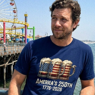 American Flag Beer Mugs 250th T-Shirt Gift For Bourbon Drinker