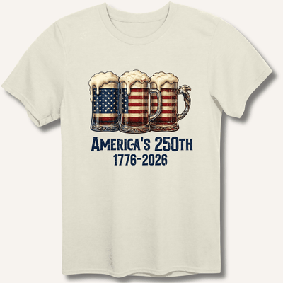 American Flag Beer Mugs 250th T-Shirt Gift For Bourbon Drinker