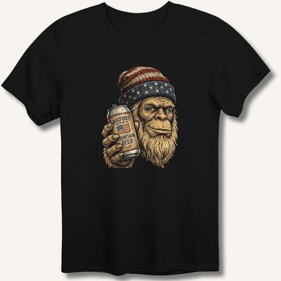 Bigfoot Mountain Beer T-Shirt Gift For Bourbon Drinker