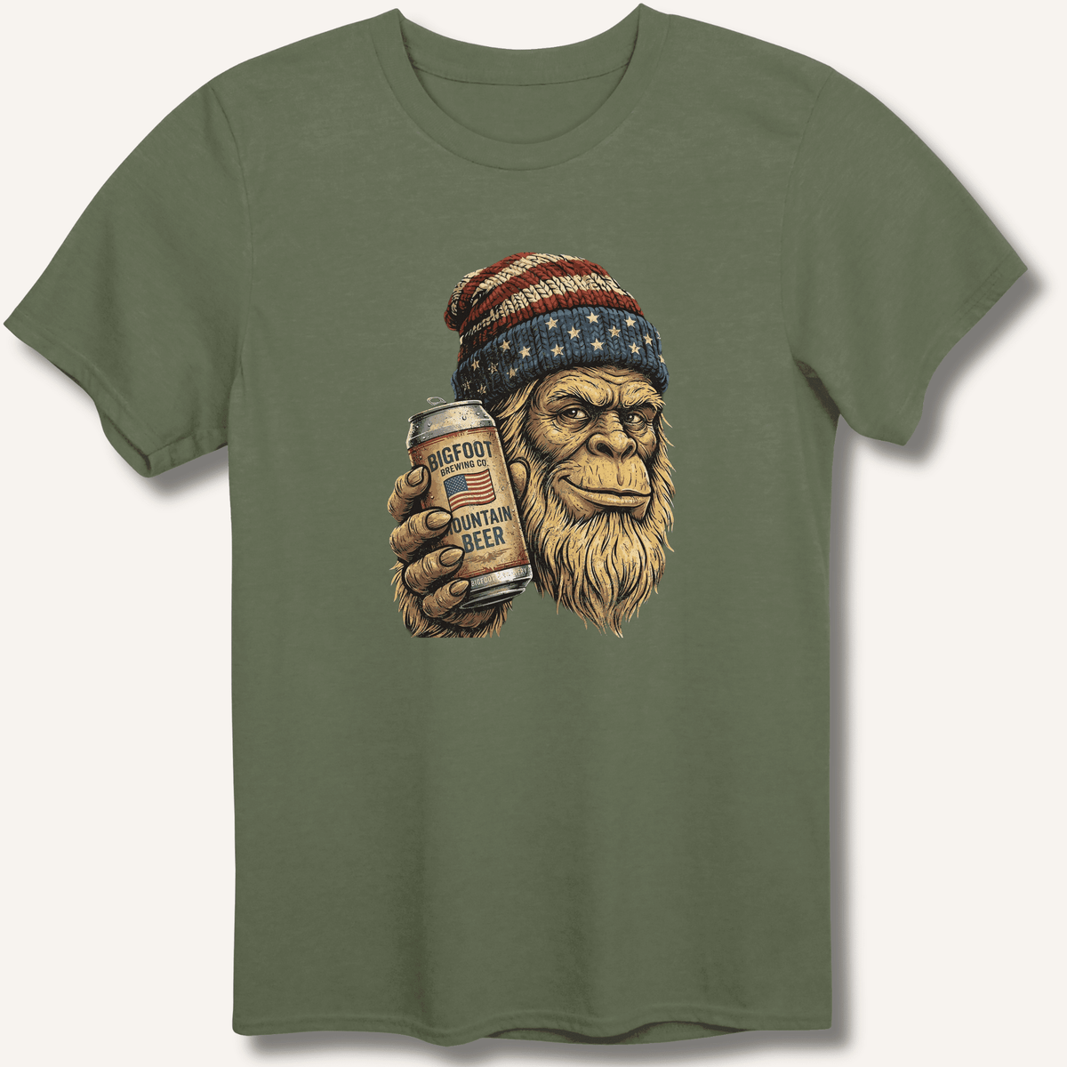 Bigfoot Mountain Beer T-Shirt Gift For Bourbon Drinker
