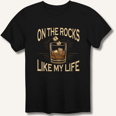 On The Rocks T-Shirt Gift For Bourbon Drinker