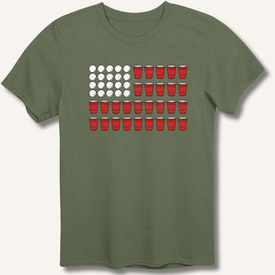 Red Cup Flag T-Shirt Gift For Bourbon Drinker