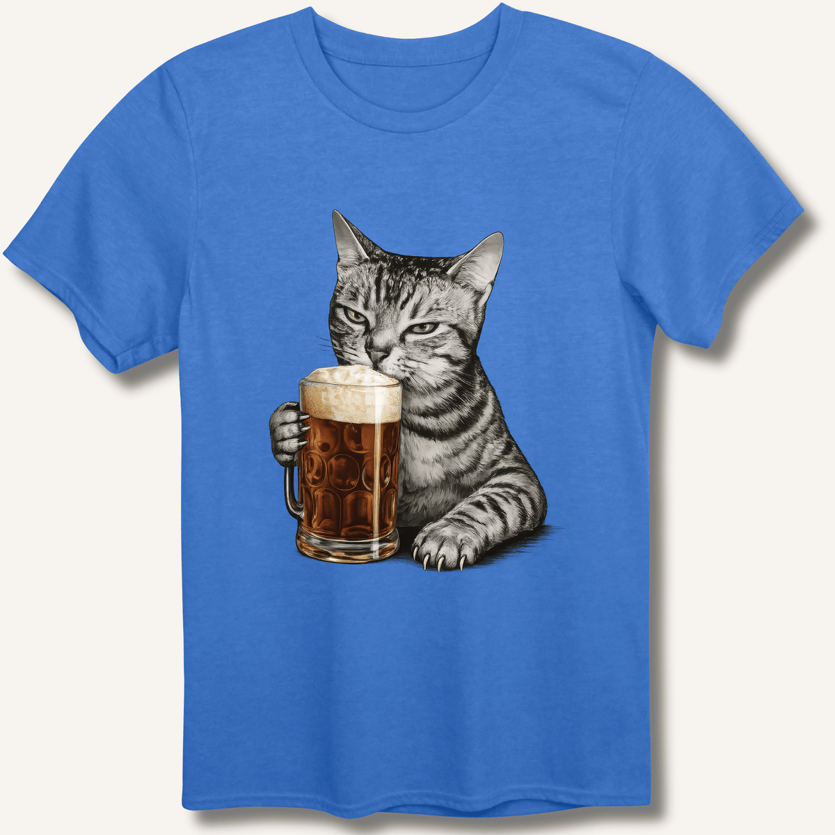 Cat Drinking Beer T-Shirt Gift For Bourbon Drinker