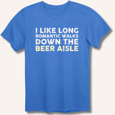 I Like Long Romantic Walks T-Shirt Gift For Bourbon Drinker