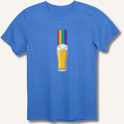 Rainbow Beer Glass T-Shirt Gift For Bourbon Drinker