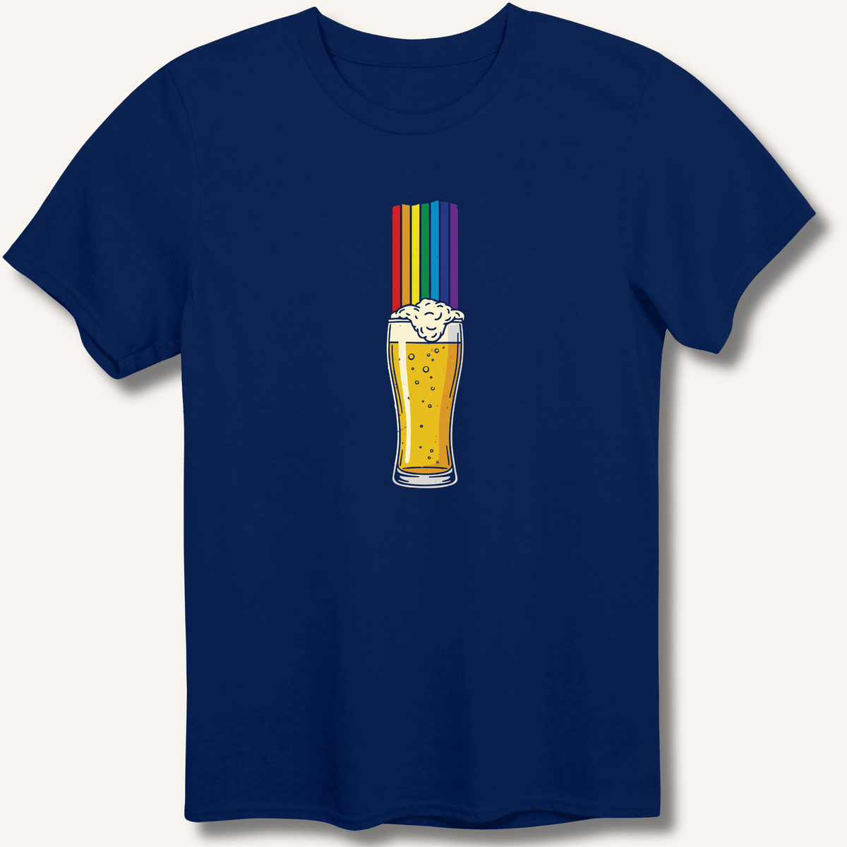 Rainbow Beer Glass T-Shirt Gift For Bourbon Drinker