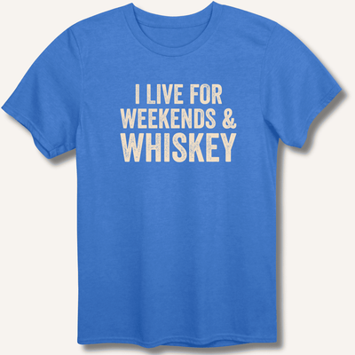 I Live for Weekends & Whiskey T-Shirt Gift For Bourbon Drinker