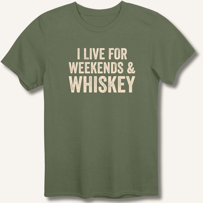 I Live for Weekends & Whiskey T-Shirt Gift For Bourbon Drinker