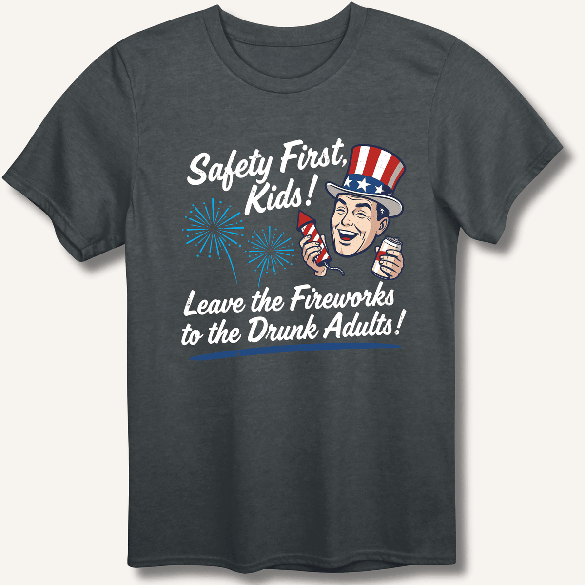 Safety First, Kids! T-Shirt Gift For Bourbon Drinker