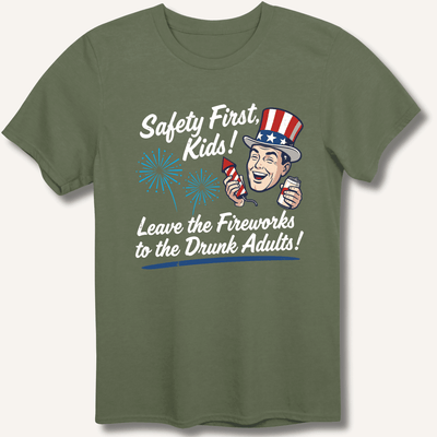 Safety First, Kids! T-Shirt Gift For Bourbon Drinker