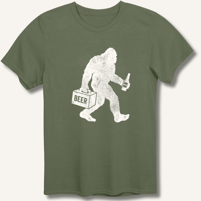 Sasquatch Beer Lover T-Shirt Gift For Bourbon Drinker
