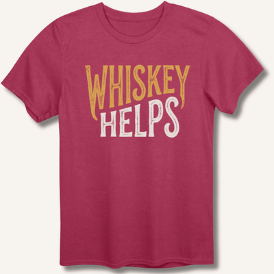 Whiskey Helps T-Shirt Gift For Bourbon Drinker