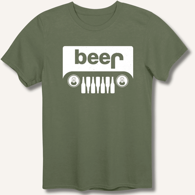 Beer Jeep T-Shirt Gift For Bourbon Drinker