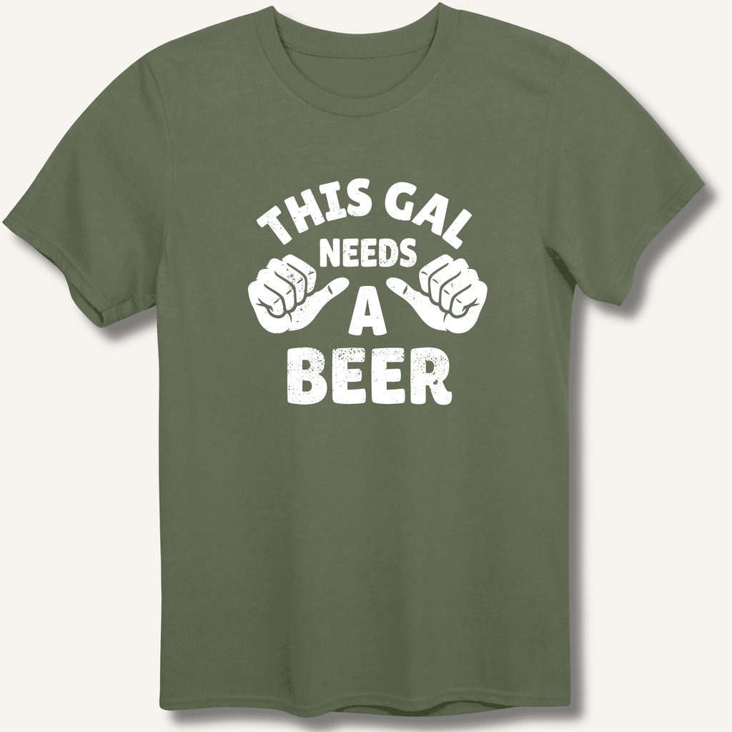 This Gal Needs A Beer T-Shirt Gift For Bourbon Drinker