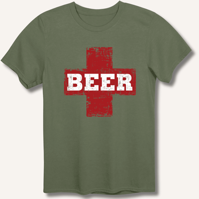 Beer First Aid T-Shirt Gift For Bourbon Drinker