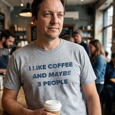I Like Coffee and Maybe 3 People T-Shirt Gift For Bourbon Drinker