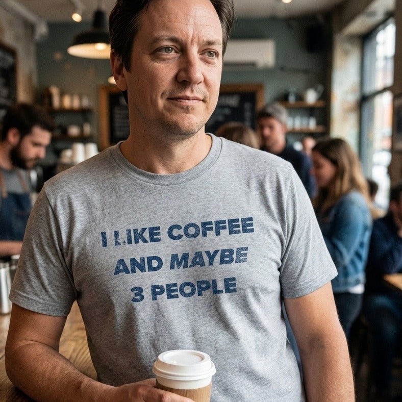 I Like Coffee and Maybe 3 People T-Shirt Gift For Bourbon Drinker