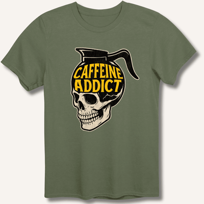 Caffeine Addict T-Shirt Gift For Bourbon Drinker