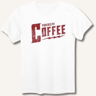 Powered By Coffee T-Shirt Gift For Bourbon Drinker