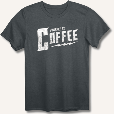 Powered By Coffee T-Shirt Gift For Bourbon Drinker