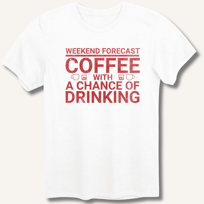 Weekend Forecast T-Shirt Gift For Bourbon Drinker