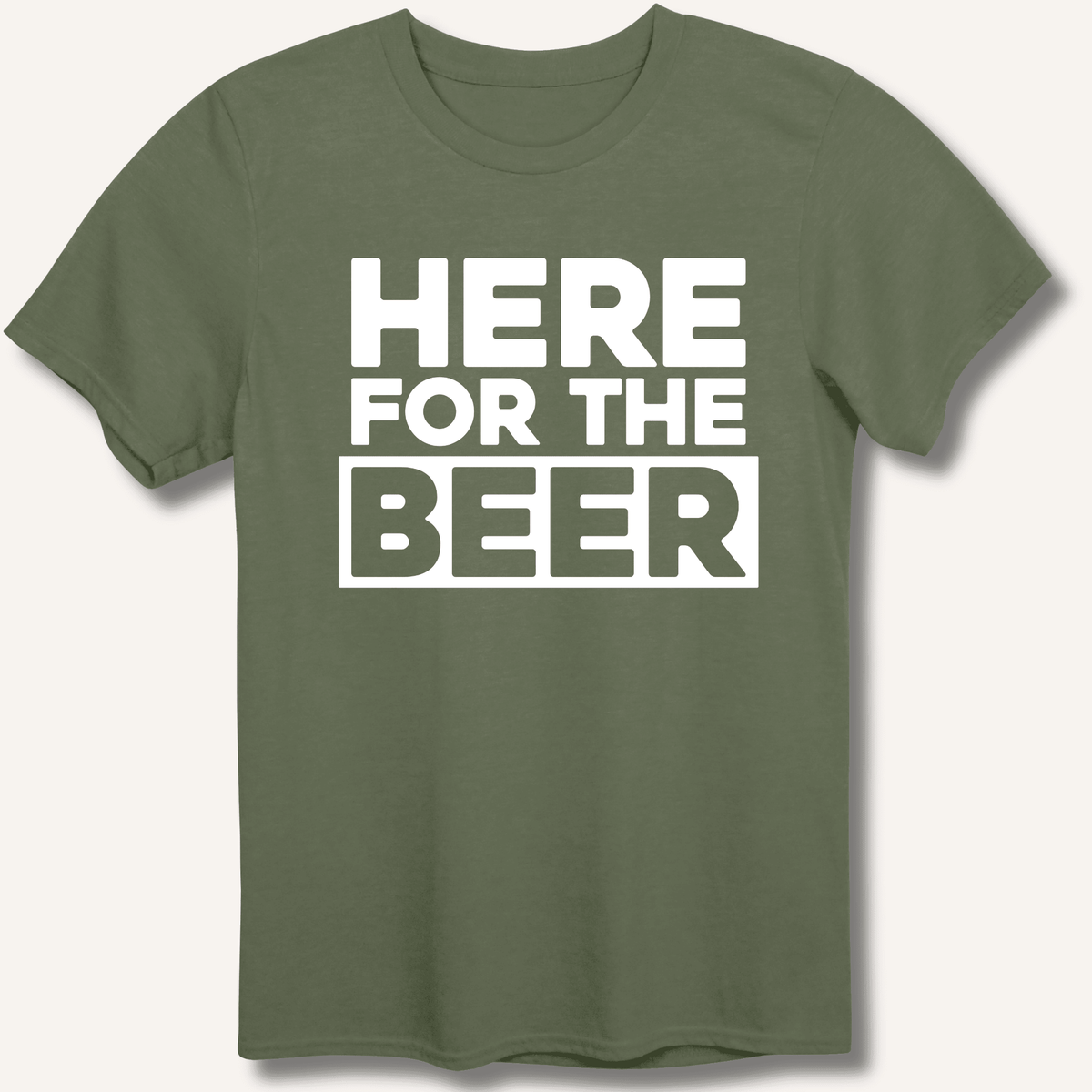 Here for the Beer T-Shirt Gift For Bourbon Drinker