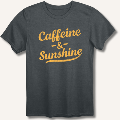 Caffeine & Sunshine T-Shirt Gift For Bourbon Drinker