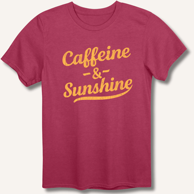 Caffeine & Sunshine T-Shirt Gift For Bourbon Drinker