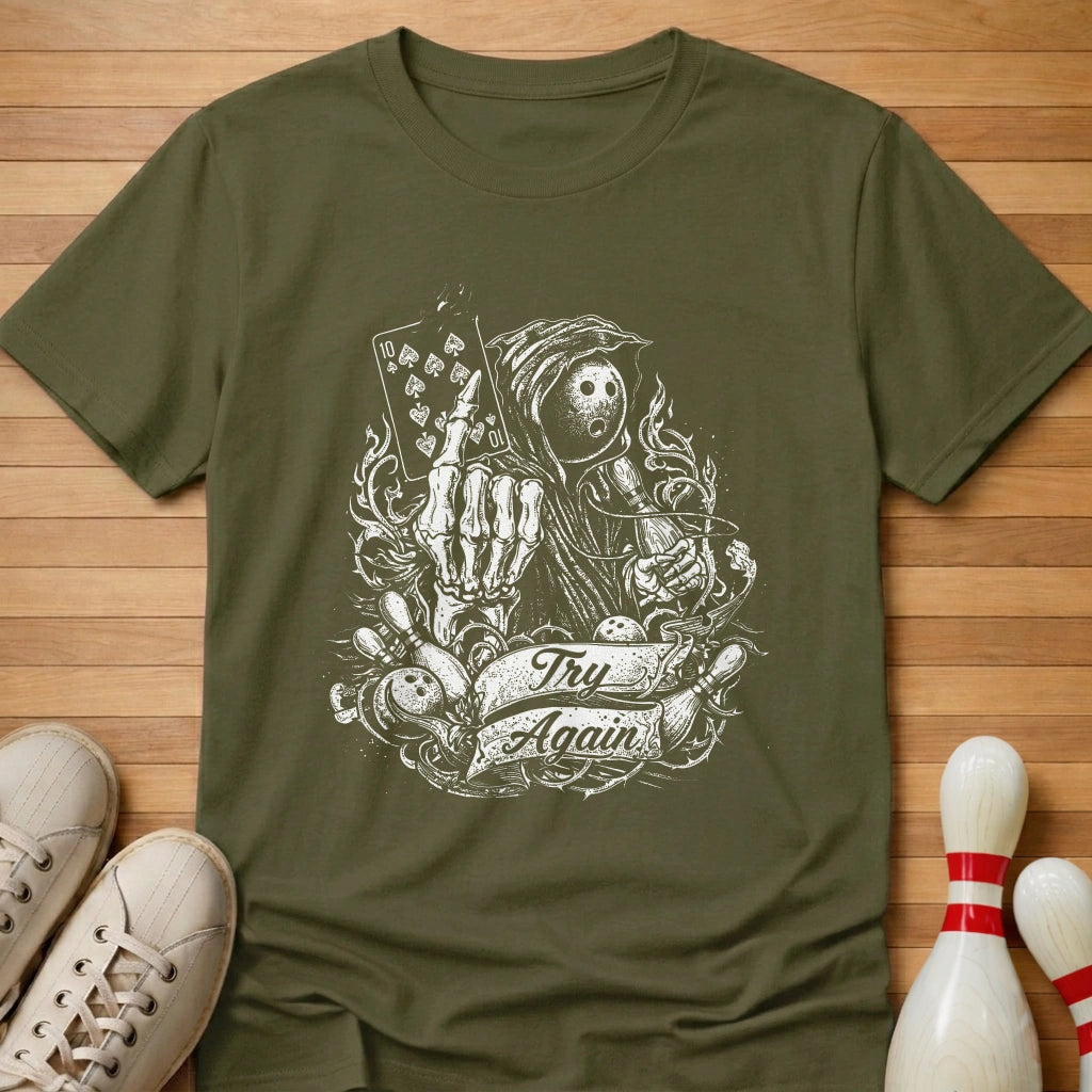 10 Pin Try Again T-Shirt Gift For Bowlers