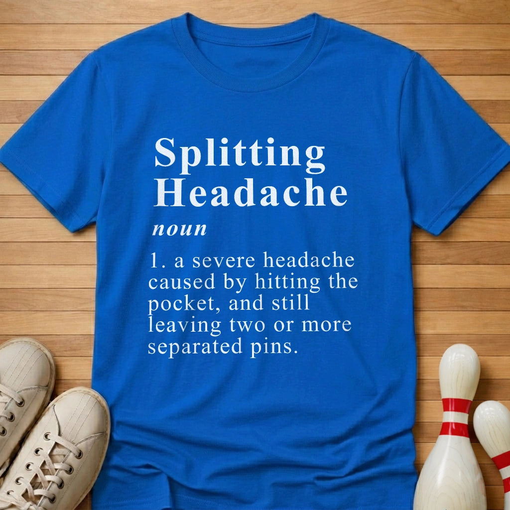 Headache Definition T-Shirt Gift For Bowlers