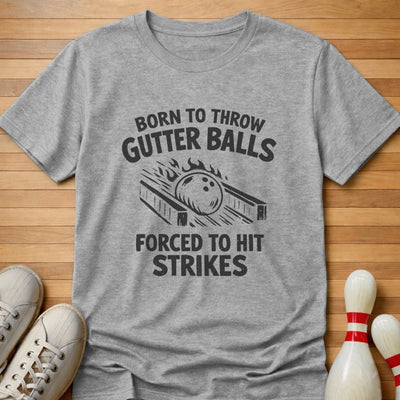 Forced To Hit Strikes T-Shirt Gift For Bowlers
