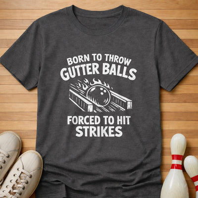 Forced To Hit Strikes T-Shirt Gift For Bowlers