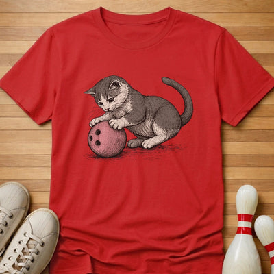Bowling Cat T-Shirt Gift For Bowlers