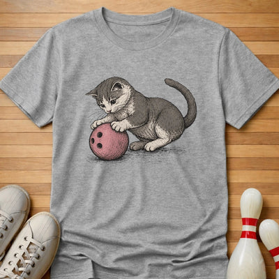 Bowling Cat T-Shirt Gift For Bowlers
