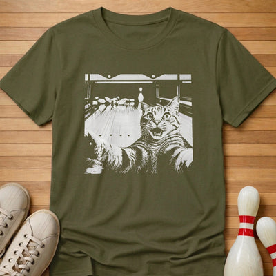 10 Pin Cat T-Shirt Gift For Bowlers