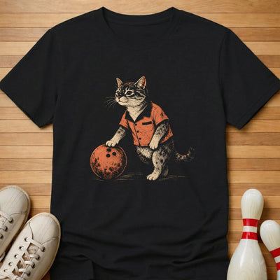Cat Bowler T-Shirt Gift For Bowlers