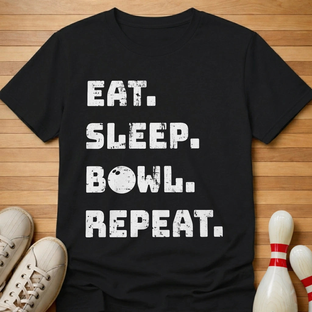 Bowl Repeat T-Shirt Gift For Bowlers