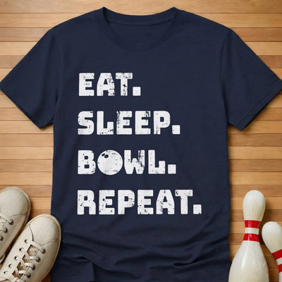 Bowl Repeat T-Shirt Gift For Bowlers