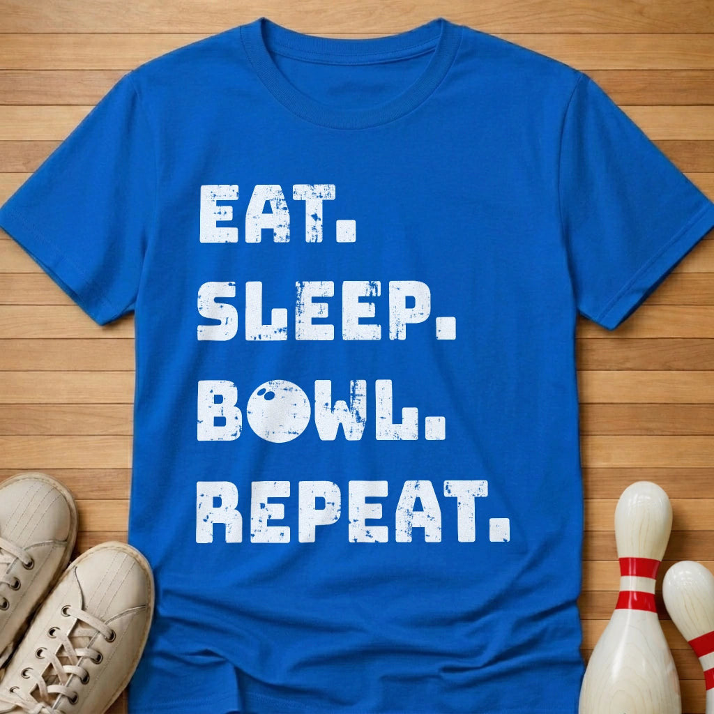 Bowl Repeat T-Shirt Gift For Bowlers
