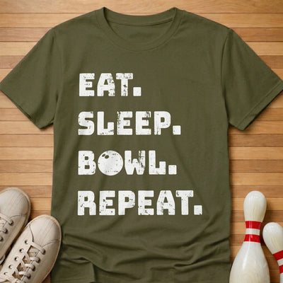 Bowl Repeat T-Shirt Gift For Bowlers