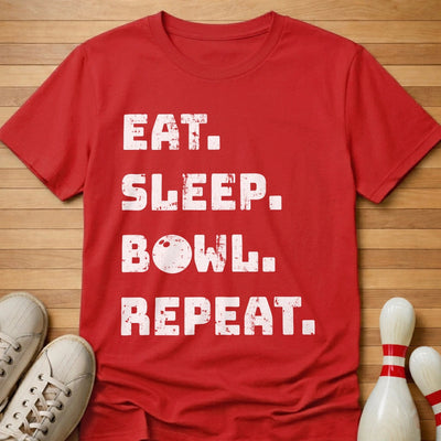 Bowl Repeat T-Shirt Gift For Bowlers