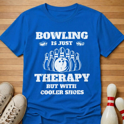 Therapy With Cooler Shoes T-Shirt Gift For Bowlers