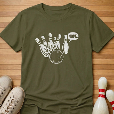 Nope T-Shirt Gift For Bowlers