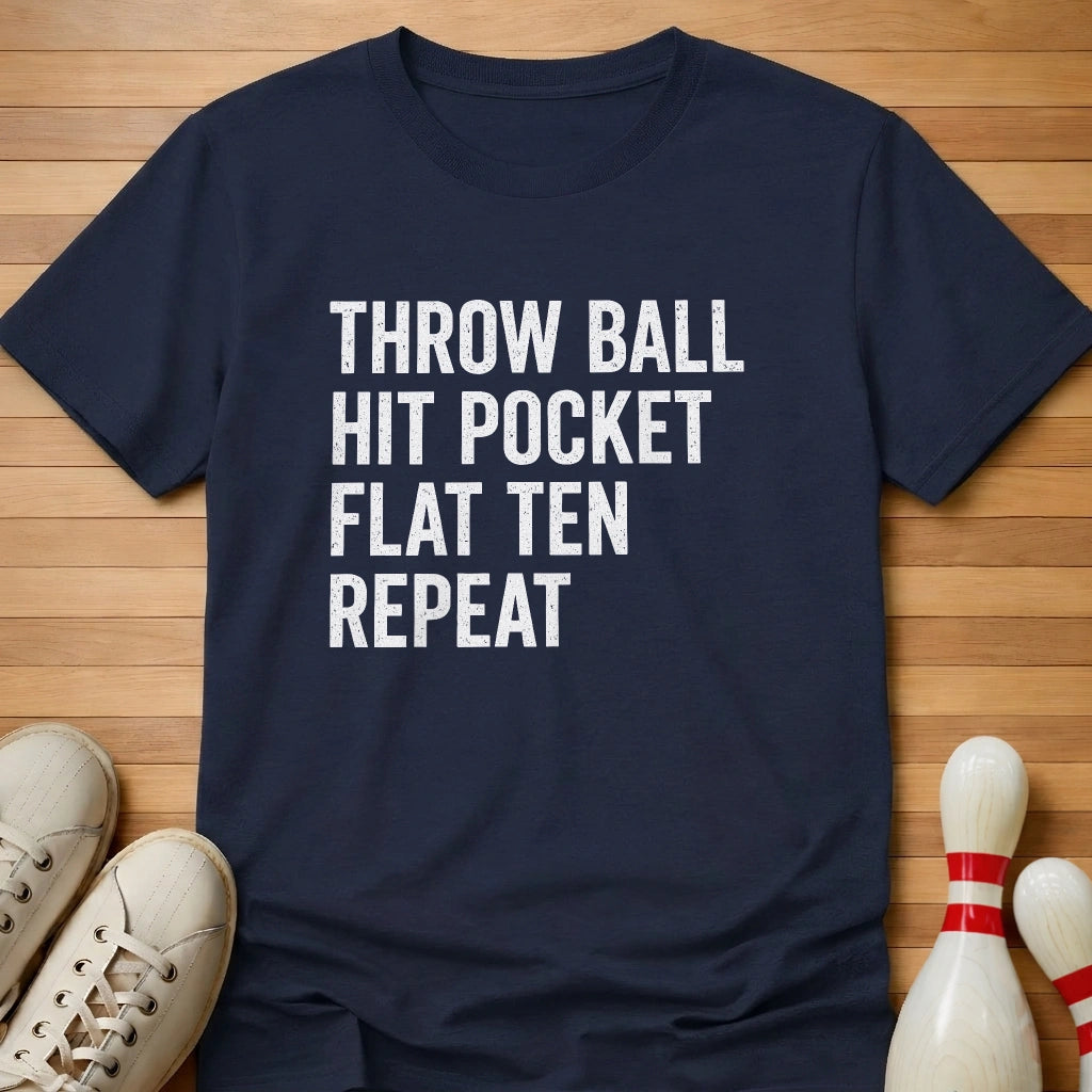 Throw Flat Ten Repeat T-Shirt Gift For Bowlers