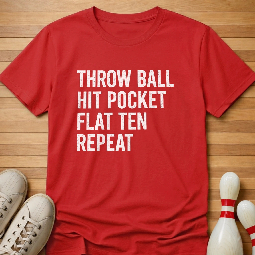 Throw Flat Ten Repeat T-Shirt Gift For Bowlers